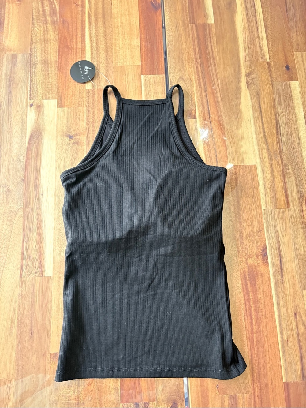 NWT Klassy Network Black Ribbed Racerback Tank Removable Cups XS Athleisure - Picture 7 of 9